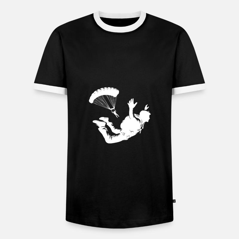 Freefall training hobby skydiver - Men's Ringer Shirt - black/white