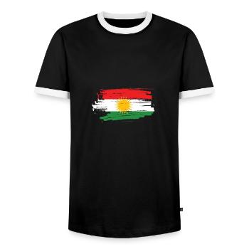 Kurdistan Kurdisch Kurdistan Shirt Lustig Kurdista - Männer Kontrast-T-Shirt - Schwarz/Weiß - Vorne - AI Model Female 172 light (172cm) & AI Model Male 178 light (178cm)