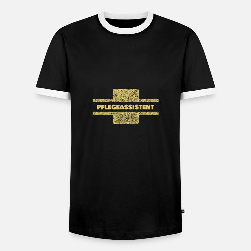 Pflegeassistent als Beruf - Männer Kontrast-T-Shirt - Schwarz/Weiß