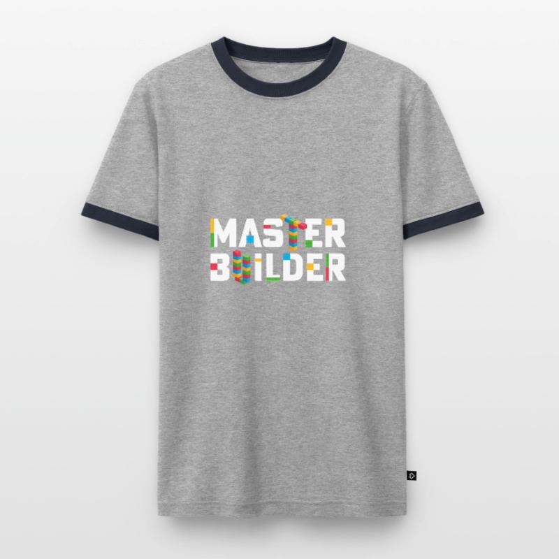 Master Builder Blocs de construction Briques Constructeurs papa T-shirt contrasté Homme