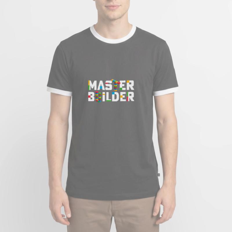 Master Builder Blocs de construction Briques Constructeurs papa T-shirt contrasté Homme