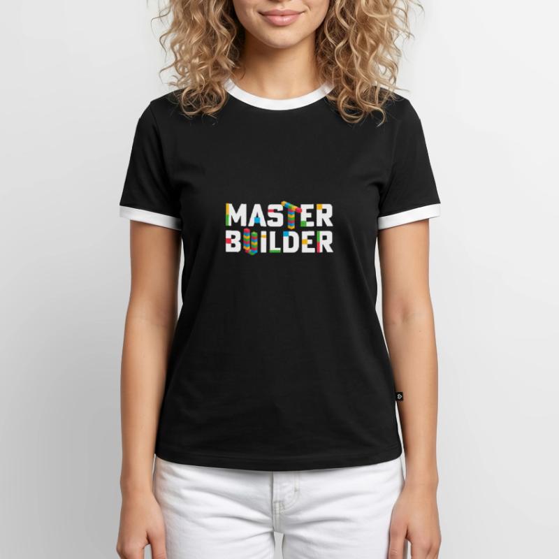 Master Builder Blocs de construction Briques Constructeurs papa T-shirt contrasté Homme
