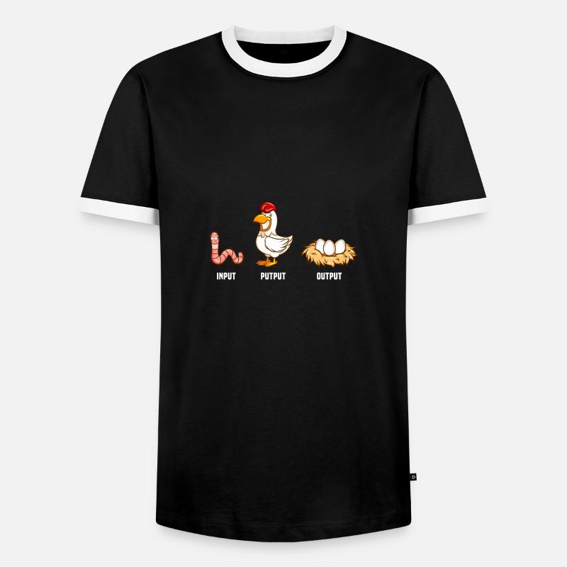 Input PutPut Output - Männer Kontrast-T-Shirt - Schwarz/Weiß