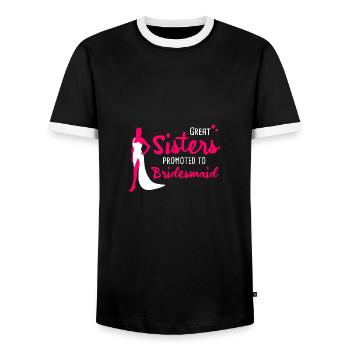Junggesellenabschied Hochzeit Braut Trauzeugin - Männer Kontrast-T-Shirt - Schwarz/Weiß - Vorne - AI Model Female 172 light (172cm) & AI Model Male 178 light (178cm)