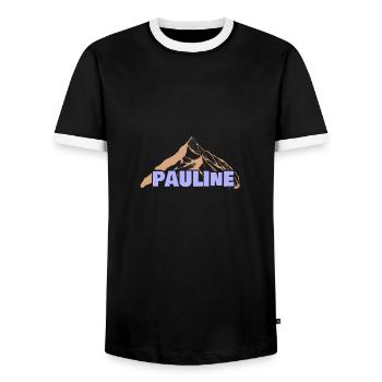 Drôle pour Pauline Idée cadeau Fun - T-shirt contrasté Homme - noir/blanc - Devant - AI Model Female 172 light (172cm) & AI Model Male 178 light (178cm)