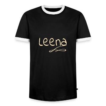 Cadeau pour Leena - T-shirt contrasté Homme - noir/blanc - Devant - AI Model Female 172 light (172cm) & AI Model Male 178 light (178cm)