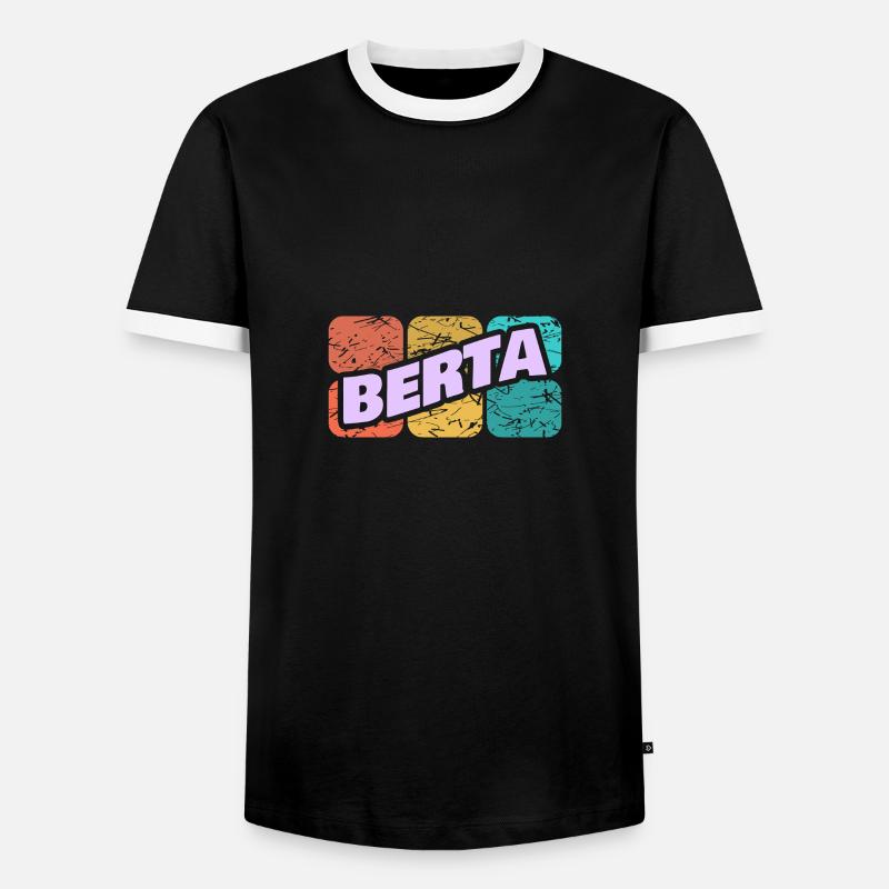 Berta als Berta - Männer Kontrast-T-Shirt - Schwarz/Weiß