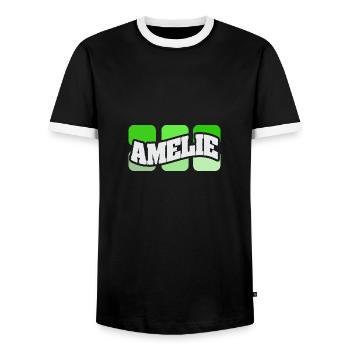Name Amelie - Männer Kontrast-T-Shirt - Schwarz/Weiß - Vorne - AI Model Female 172 light (172cm) & AI Model Male 178 light (178cm)