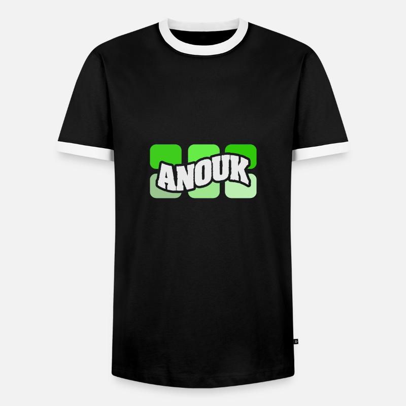 Anouk as a name - Men's Ringer Shirt - black/white