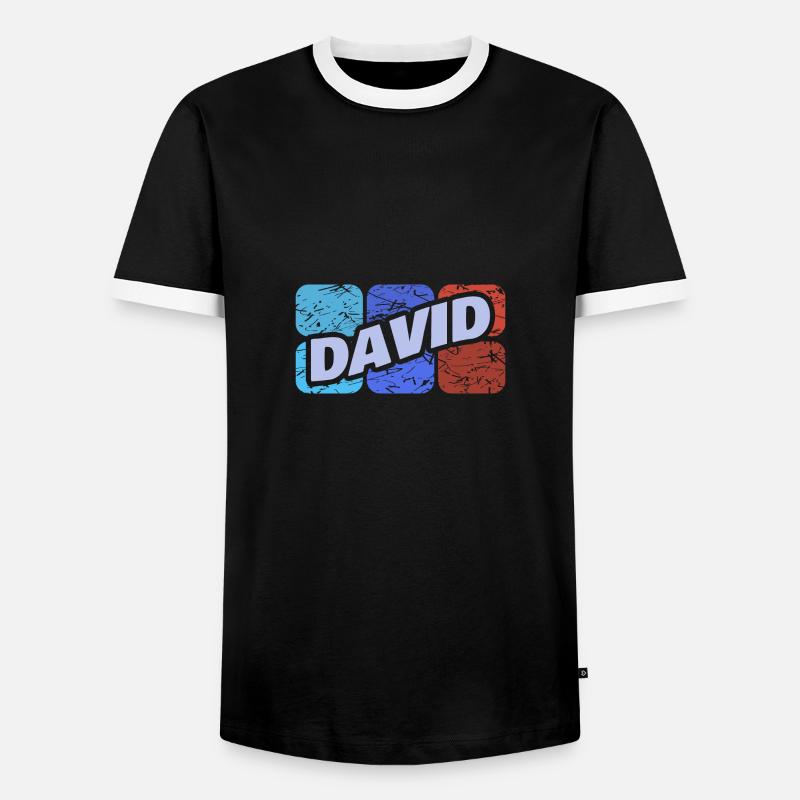 David als David - Männer Kontrast-T-Shirt - Schwarz/Weiß
