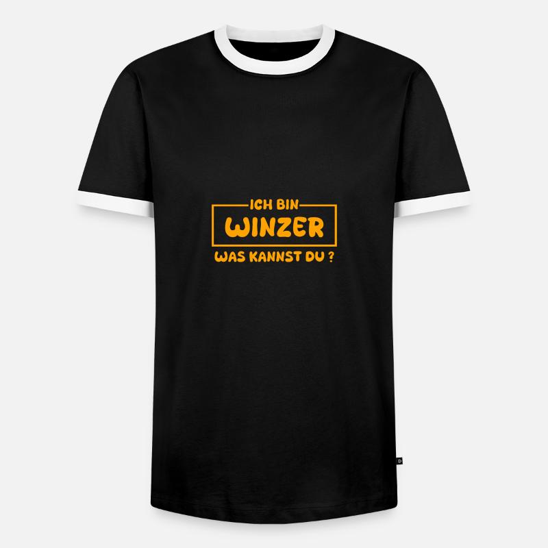 Beruf Winzer - Männer Kontrast-T-Shirt - Schwarz/Weiß
