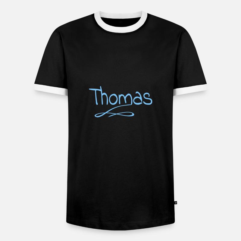 Thomas - Men's Ringer Shirt - black/white