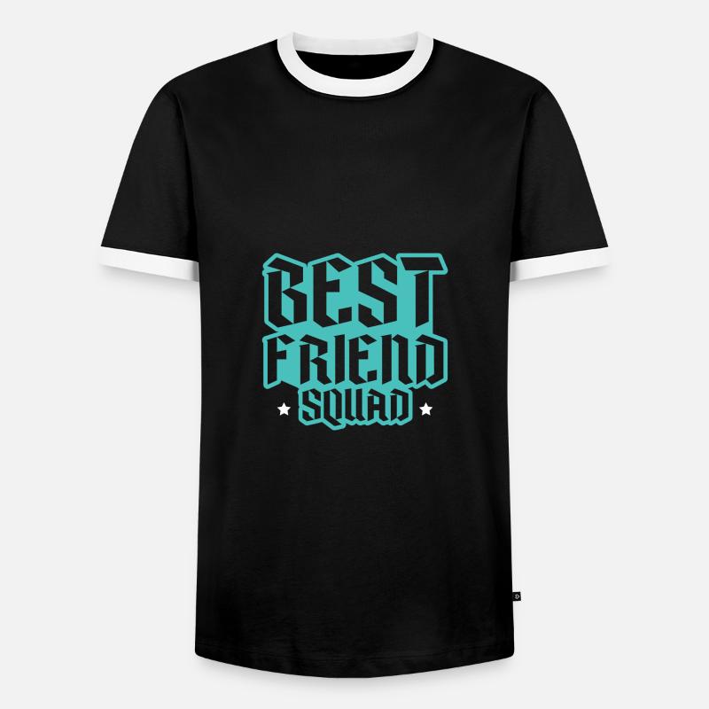 freunde squad - Männer Kontrast-T-Shirt - Schwarz/Weiß