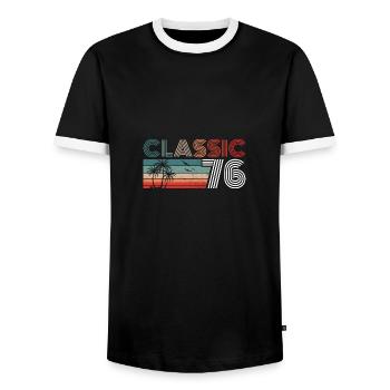 47 Year Old Birthday 2023 Classic 1976 47 Birthday - Männer Kontrast-T-Shirt - Schwarz/Weiß - Vorne - AI Model Female 172 light (172cm) & AI Model Male 178 light (178cm)