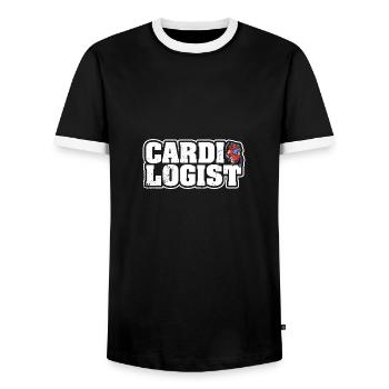 Cardiologist Training Cardiology Profession Heart - Men's Ringer Shirt - black/white - Front - AI Model Female 172 light (172cm) & AI Model Male 178 light (178cm)