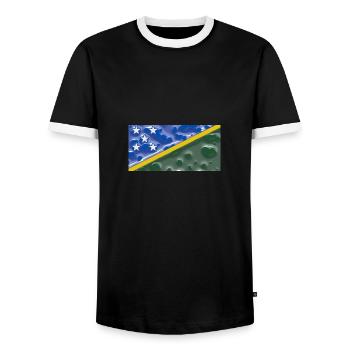 Solomon Islands - Men's Ringer Shirt - black/white - Front - AI Model Female 172 light (172cm) & AI Model Male 178 light (178cm)