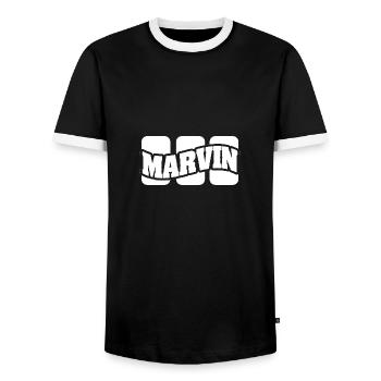 Marvin als Name - Männer Kontrast-T-Shirt - Schwarz/Weiß - Vorne - AI Model Female 172 light (172cm) & AI Model Male 178 light (178cm)