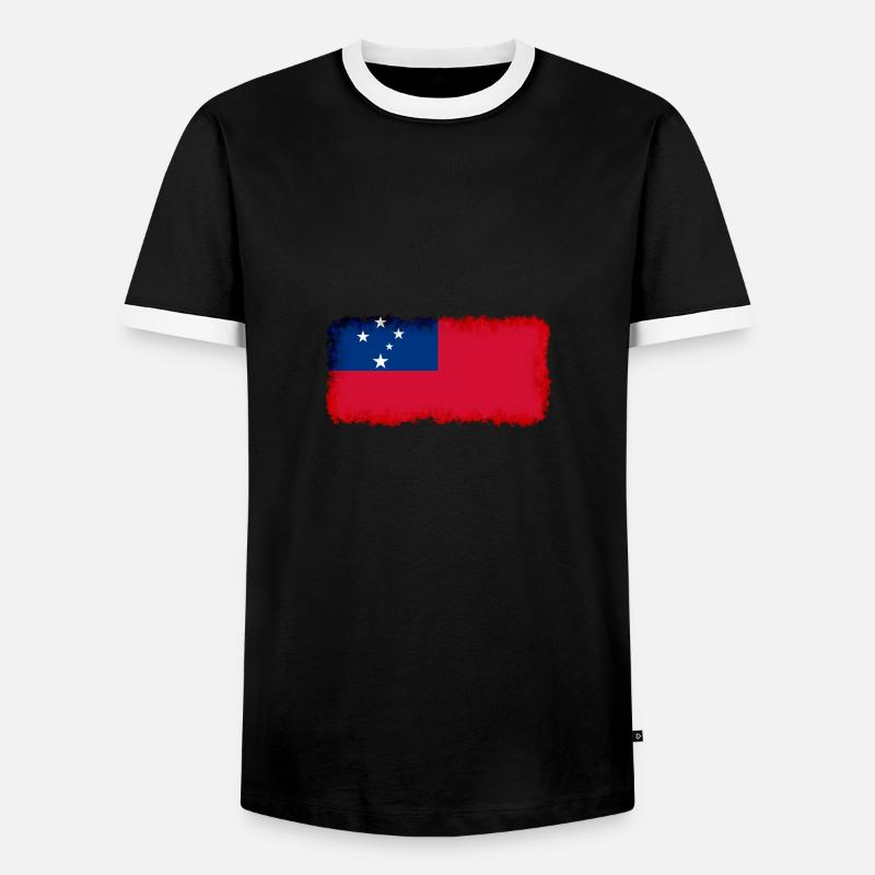 Samoa - Men's Ringer Shirt - black/white