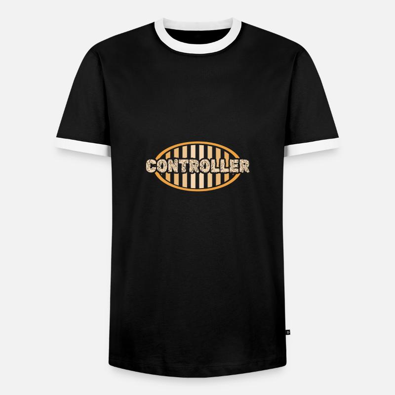 Controller as a job - Men's Ringer Shirt - black/white