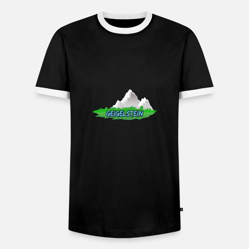 Geigelstein - Männer Kontrast-T-Shirt - Schwarz/Weiß