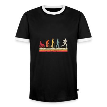 Therapeut Human Evolution Vintage Physiotherapeut - Männer Kontrast-T-Shirt - Schwarz/Weiß - Vorne - AI Model Female 172 light (172cm) & AI Model Male 178 light (178cm)
