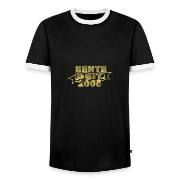 2005 - Männer Kontrast-T-Shirt - Schwarz/Weiß - Vorne - AI Model Female 172 light (172cm) & AI Model Male 178 light (178cm)