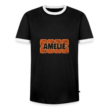 Vorname amelie - Männer Kontrast-T-Shirt - Schwarz/Weiß - Vorne - AI Model Female 172 light (172cm) & AI Model Male 178 light (178cm)