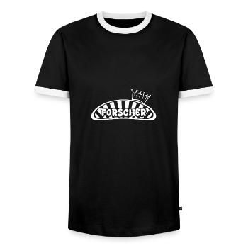 Researcher - Men's Ringer Shirt - black/white - Front - AI Model Female 172 light (172cm) & AI Model Male 178 light (178cm)
