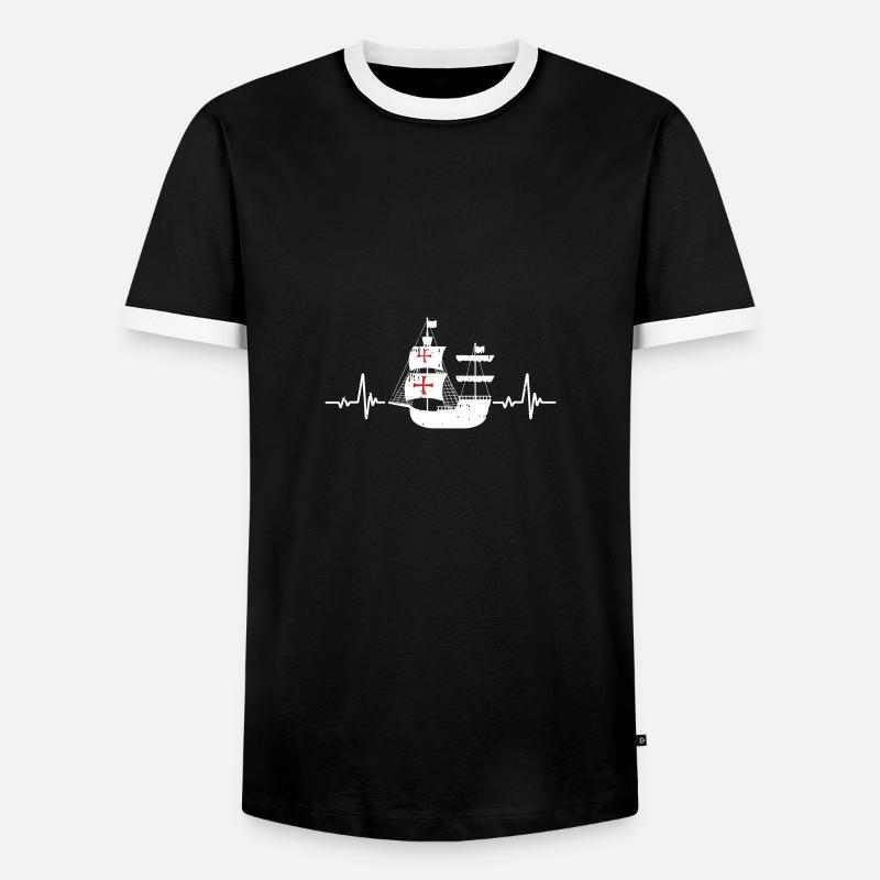 Christopher Columbus - Männer Kontrast-T-Shirt - Schwarz/Weiß