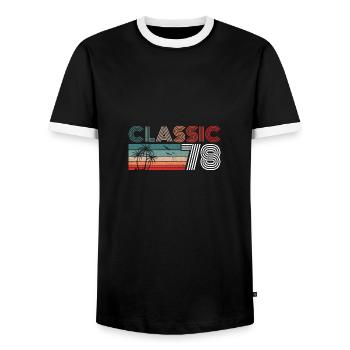 44 Year Old Birthday 2022 Classic 1978 44 Birthday - Männer Kontrast-T-Shirt - Schwarz/Weiß - Vorne - AI Model Female 172 light (172cm) & AI Model Male 178 light (178cm)