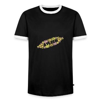 Mutti Ayleen - Männer Kontrast-T-Shirt - Schwarz/Weiß - Vorne - AI Model Female 172 light (172cm) & AI Model Male 178 light (178cm)