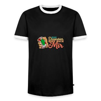 Bier Alkohol Saufen Bierathlet Dosenbier Spruch - Männer Kontrast-T-Shirt - Schwarz/Weiß - Vorne - AI Model Female 172 light (172cm) & AI Model Male 178 light (178cm)