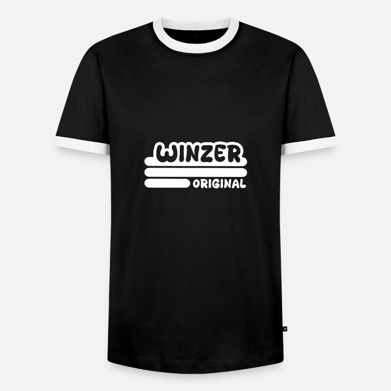 Winzer - Männer Kontrast-T-Shirt - Schwarz/Weiß