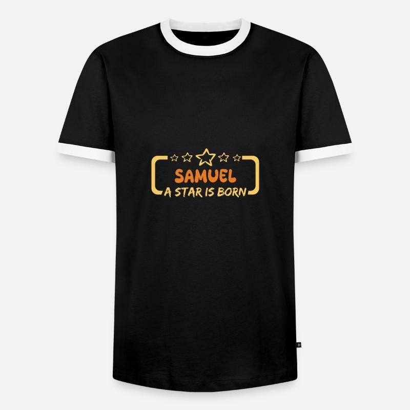 Held Samuel - Männer Kontrast-T-Shirt - Schwarz/Weiß