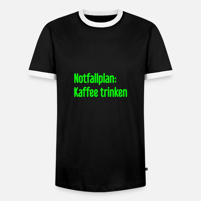 Kaffee-Notfallplan - Männer Kontrast-T-Shirt - Schwarz/Weiß