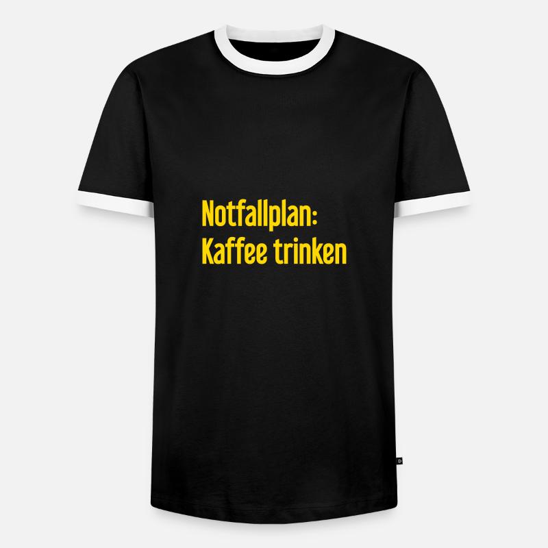 Kaffee-Notfallplan - Männer Kontrast-T-Shirt - Schwarz/Weiß
