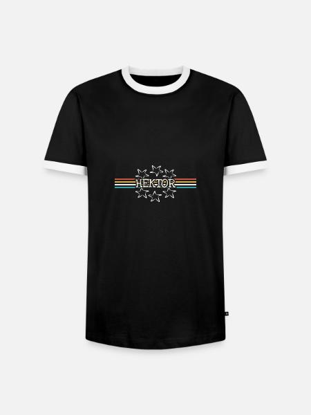Hektor als Stern - Männer Kontrast-T-Shirt - Schwarz/Weiß