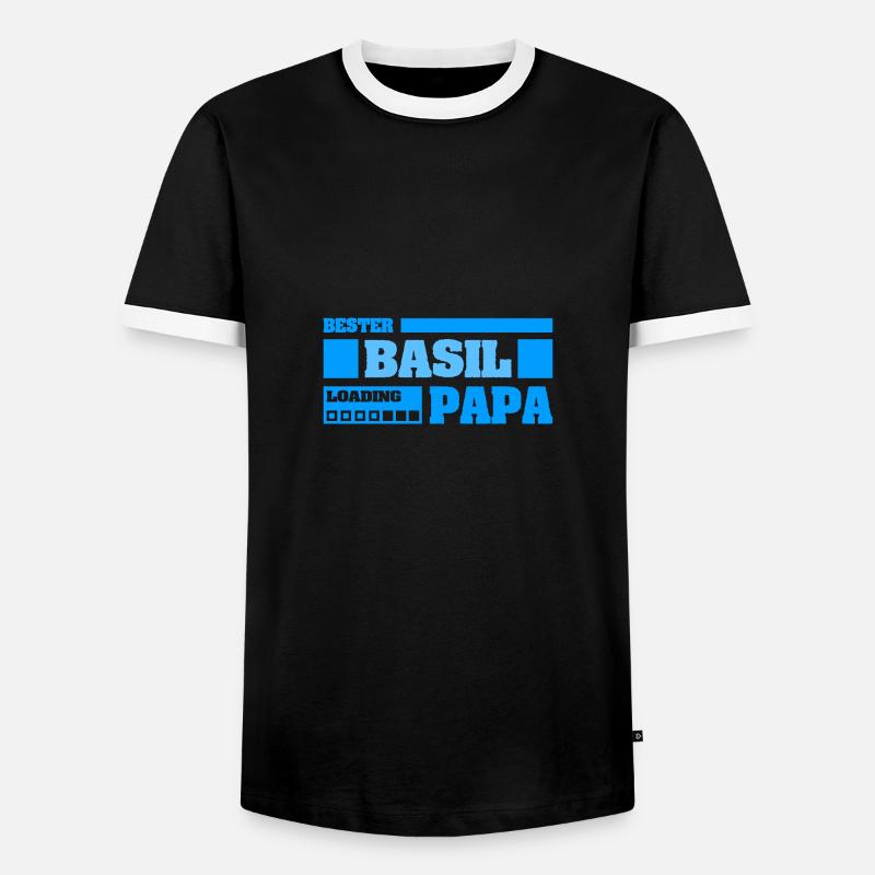 Basil as a given name - Men's Ringer Shirt - black/white