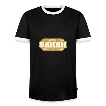 Santé Sarah - T-shirt contrasté Homme - noir/blanc - Devant - AI Model Female 172 light (172cm) & AI Model Male 178 light (178cm)