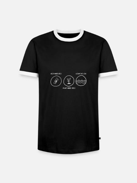 Save the Bees - Männer Kontrast-T-Shirt - Schwarz/Weiß