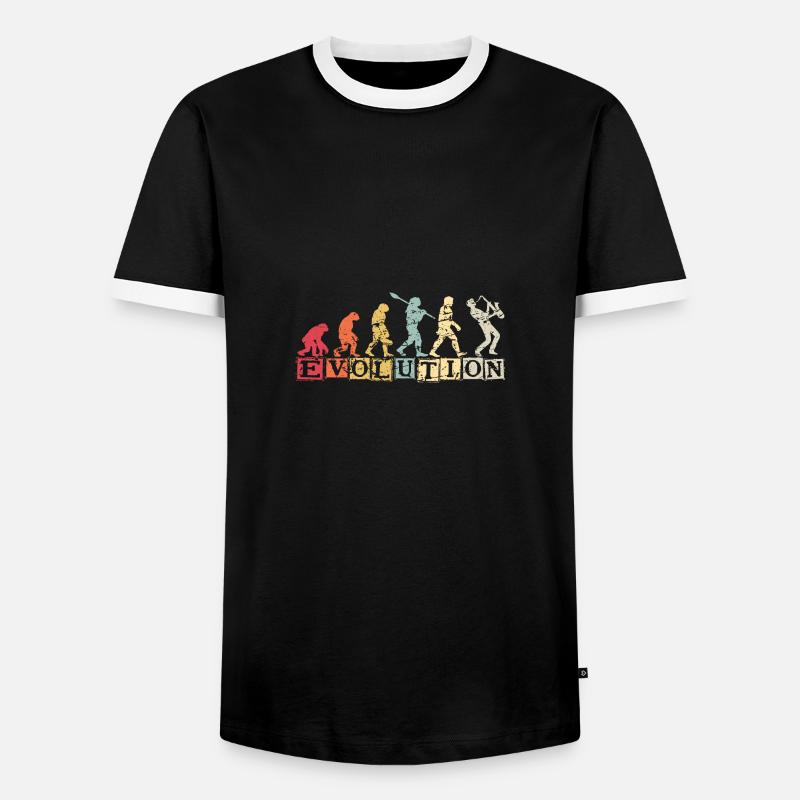 Evolution Saxophone Musician Saxophonist - Männer Kontrast-T-Shirt - Schwarz/Weiß