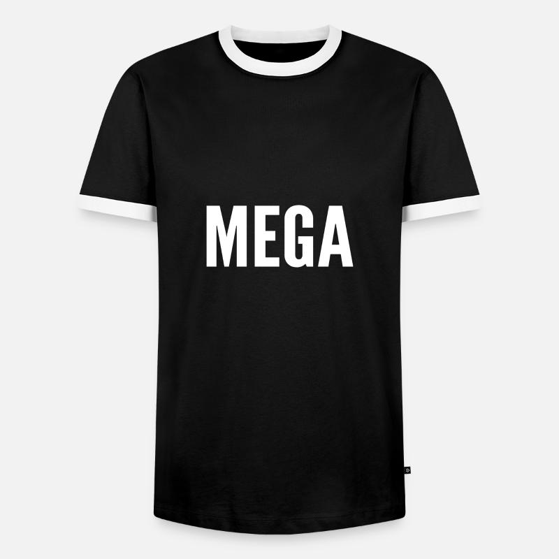 Mega - Männer Kontrast-T-Shirt - Schwarz/Weiß