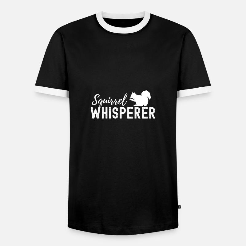 squirrel - Men's Ringer Shirt - black/white