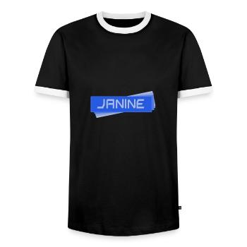 Janine - T-shirt contrasté Homme - noir/blanc - Devant - AI Model Female 172 light (172cm) & AI Model Male 178 light (178cm)