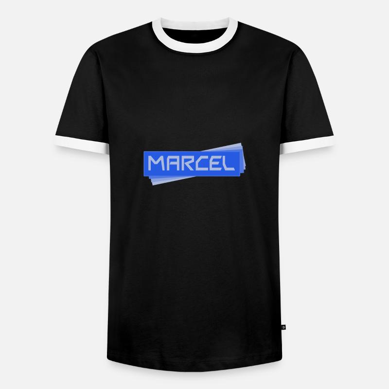 MARCEL Marcel - Männer Kontrast-T-Shirt - Schwarz/Weiß