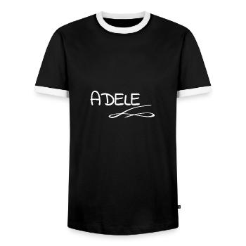 Prénom - T-shirt contrasté Homme - noir/blanc - Devant - AI Model Female 172 light (172cm) & AI Model Male 178 light (178cm)