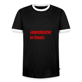 Artistes de la vie en action - T-shirt contrasté Homme - noir/blanc - Devant - AI Model Female 172 light (172cm) & AI Model Male 178 light (178cm)