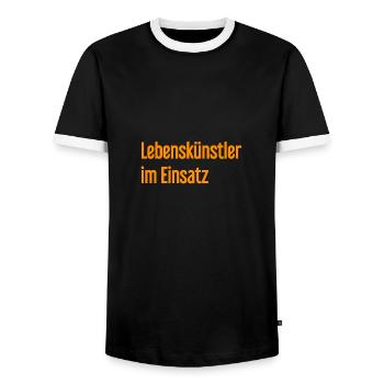 Artistes de la vie en action - T-shirt contrasté Homme - noir/blanc - Devant - AI Model Female 172 light (172cm) & AI Model Male 178 light (178cm)