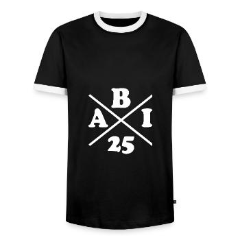 Abi 2025 - Männer Kontrast-T-Shirt - Schwarz/Weiß - Vorne - AI Model Female 172 light (172cm) & AI Model Male 178 light (178cm)