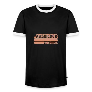 Trainer as a profession - Men's Ringer Shirt - black/white - Front - AI Model Female 172 light (172cm) & AI Model Male 178 light (178cm)